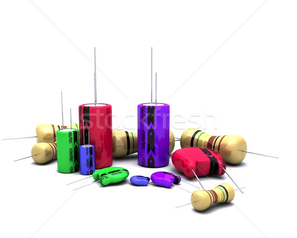 Capacitors Resistors and semi-conductors Stock photo © kjpargeter