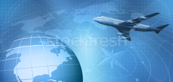 Wereldwijde business wereldbol kaart technologie achtergrond kunst Stockfoto © kjpargeter