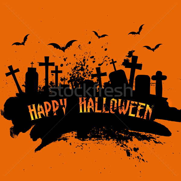 Stockfoto: Grunge · halloween · boom · kruis · achtergrond