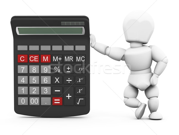 Persoon calculator 3d render iemand vrouw man Stockfoto © kjpargeter