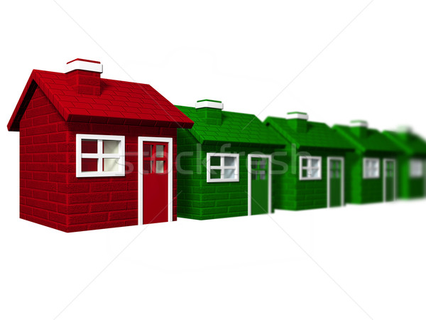 Individualidade um vermelho casa em pé fora Foto stock © kjpargeter