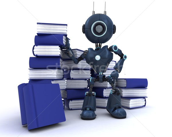 Android livres rendu 3d école éducation [[stock_photo]] © kjpargeter