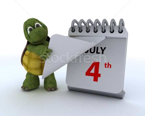 tortoise with a calendar Stock photo © kjpargeter