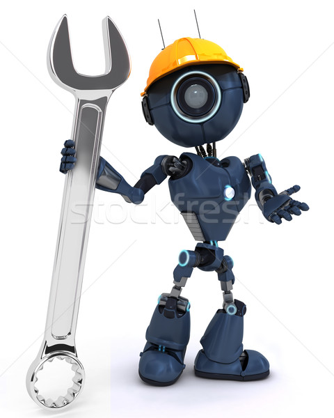 Android constructeur clé homme construction [[stock_photo]] © kjpargeter