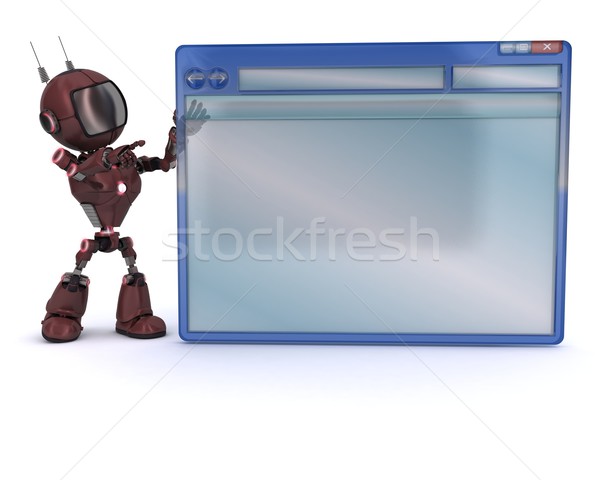 Android ordinateur fenêtre rendu 3d [[stock_photo]] © kjpargeter