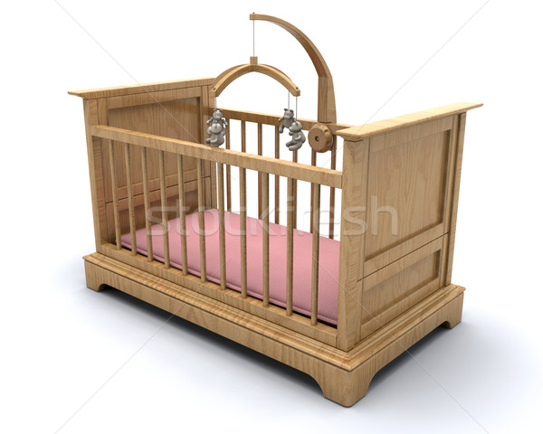 Kinderbett hängen Teddy mobile Möbel Stock foto © kjpargeter