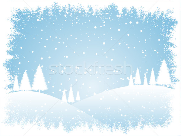 Grundlegende Baum abstrakten Schnee Feier Schneeflocke Stock foto © kjpargeter