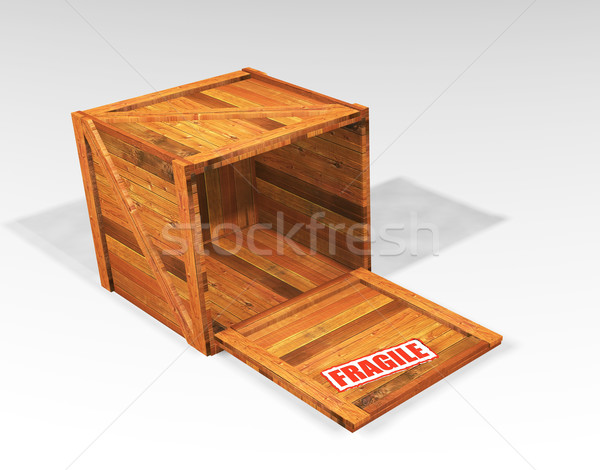 Open wooden crate Stock photo © kjpargeter