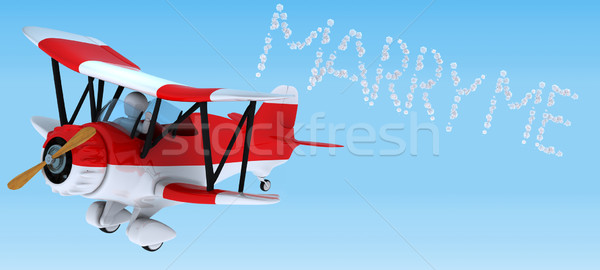 Man sky writing in a biplane Stock photo © kjpargeter