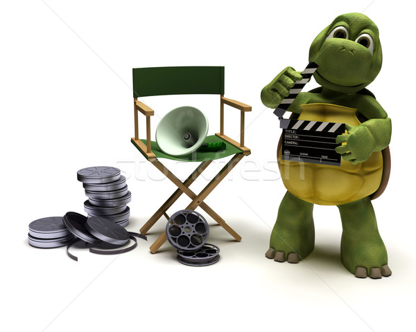tortoise with a directors chair Stock photo © kjpargeter