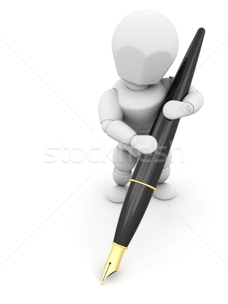 Person holding fountain pen Stock photo © kjpargeter