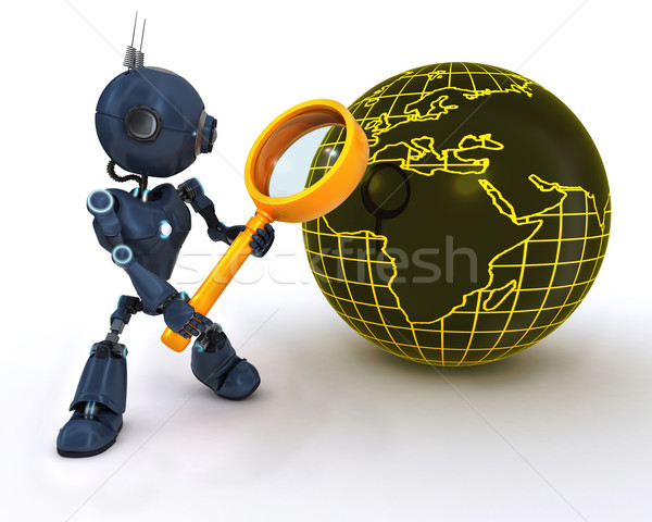 Android searching with magnifying glss Stock photo © kjpargeter