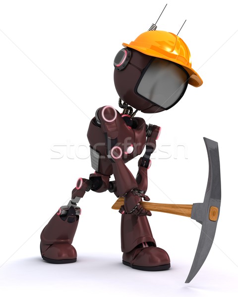android builder with a pick axe Stock photo © kjpargeter