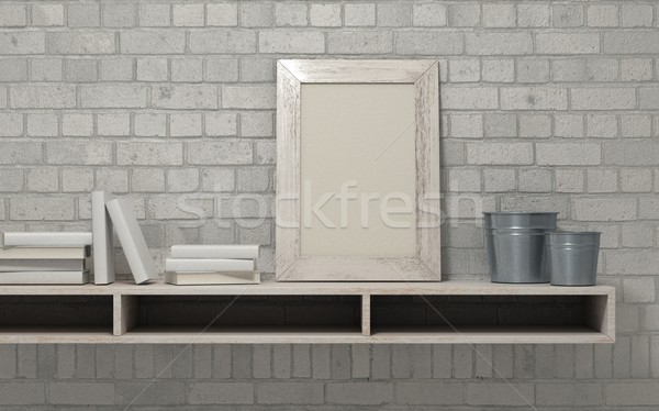white interior bookshelf Stock photo © kjpargeter