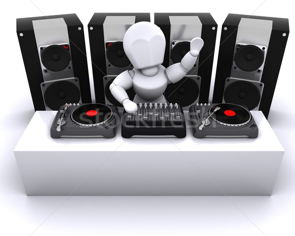 Dossiers platines rendu 3d musique danse orateur [[stock_photo]] © kjpargeter