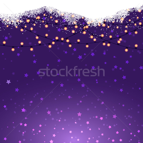 Christmas lights on a starry background Stock photo © kjpargeter