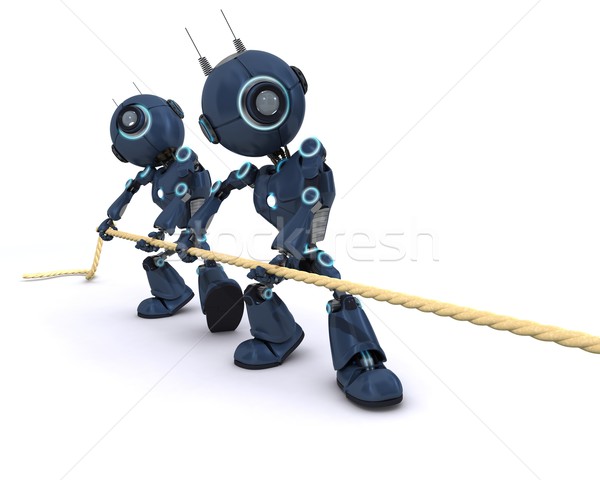 Android corde rendu 3d homme guerre [[stock_photo]] © kjpargeter