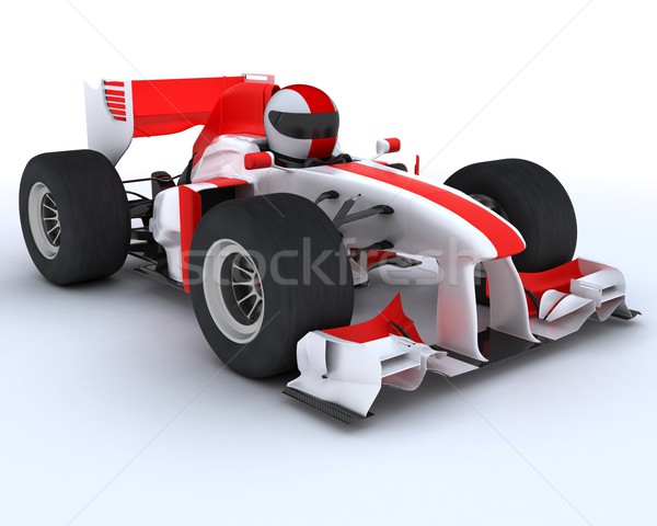 Man racing auto 3d render race auto Stockfoto © kjpargeter