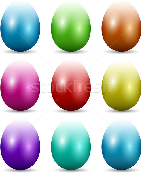Colourful Easter eggs Stock photo © kjpargeter