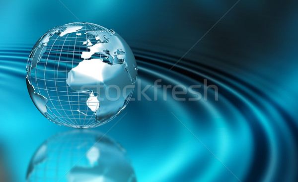 Abstract wereldbol 3d render wireframe business kaart Stockfoto © kjpargeter