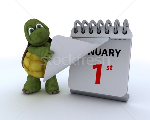 tortoise with a calendar Stock photo © kjpargeter