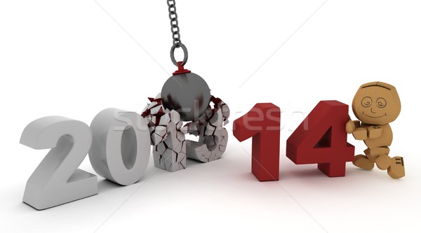 2014 nouvelle année balle rendu 3d [[stock_photo]] © kjpargeter