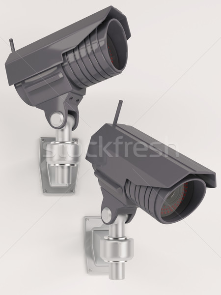 Cctv câmera de segurança 3d render tecnologia segurança veja Foto stock © kjpargeter