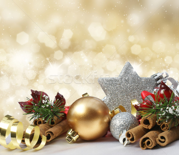  Glittery gold Christmas background Stock photo © kjpargeter