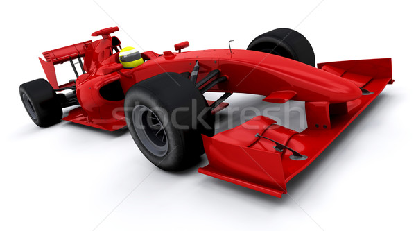Foto d'archivio: Una · formula · auto · rendering · 3d · Racing · rosso · velocità