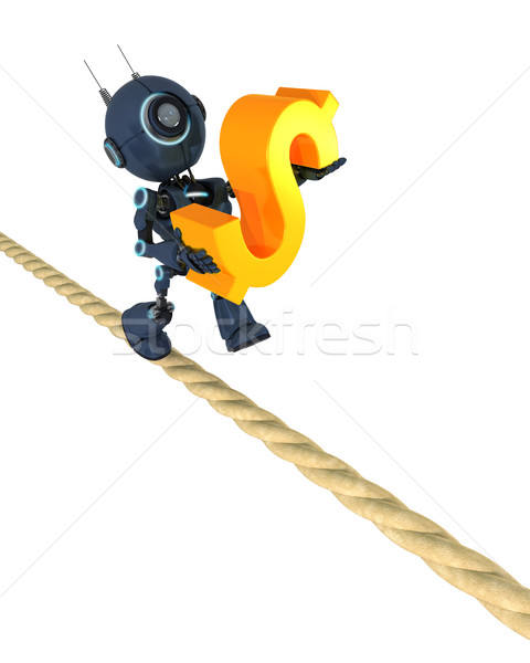 Androide apretado cuerda 3d hombre financiar Foto stock © kjpargeter