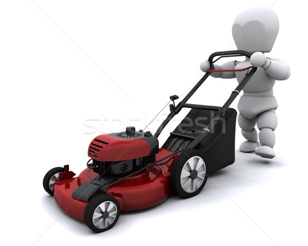 Man Mowing the Lawn Stock photo © kjpargeter