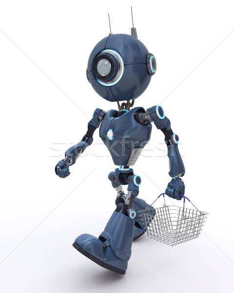 Android with shopping basket Stock photo © kjpargeter