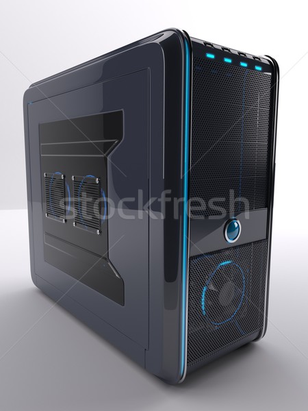 Pc számítógép torony 3d render üzlet Stock fotó © kjpargeter