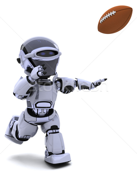Stock foto: Roboter · spielen · Fußball · 3d · render · Sport