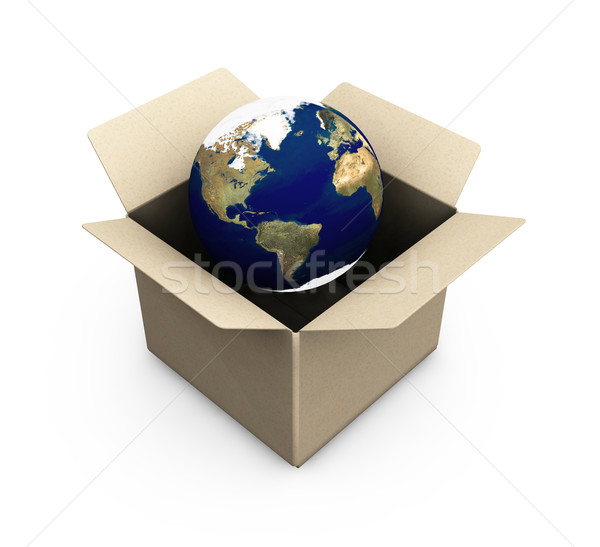 Earth in a box Stock photo © kjpargeter