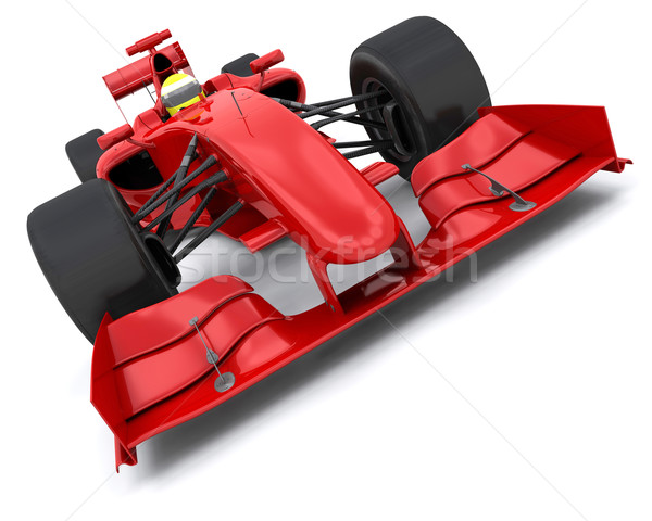 Formuły samochodu 3d wyścigi czerwony prędkości Zdjęcia stock © kjpargeter