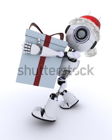 Android panier rendu 3d Shopping robot panier Photo stock © kjpargeter