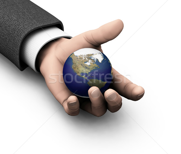 Stock photo: Globe in hand