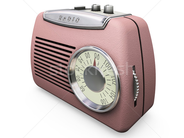 Rétro radio rendu 3d antique électronique objet Photo stock © kjpargeter