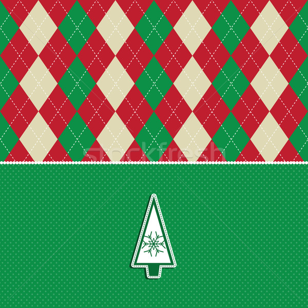 Stock photo: christmas tree argyle pattern background 