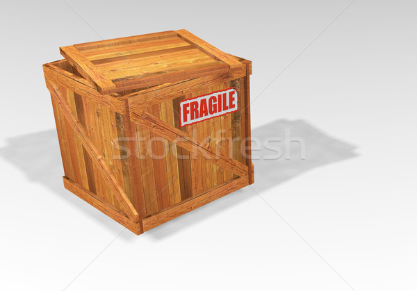 Open wooden crate Stock photo © kjpargeter