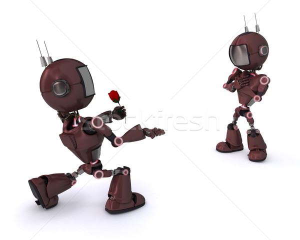 Android rose rendu 3d [[stock_photo]] © kjpargeter