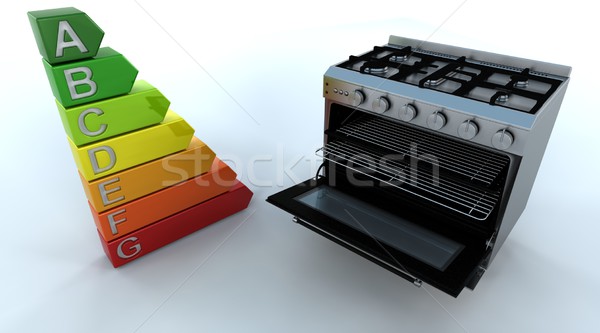 Alcance forno energia 3d render cozinha alto Foto stock © kjpargeter