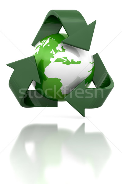Zdjęcia stock: świecie · recyklingu · ikona · 3d
