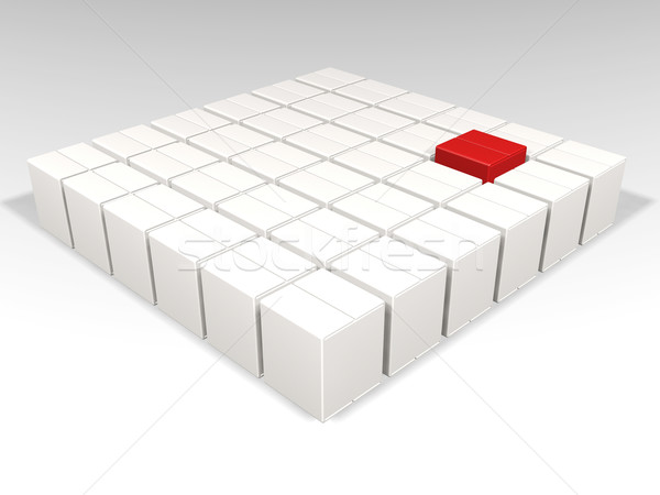 Stockfoto: Individualiteit · een · Rood · vak · veel · witte