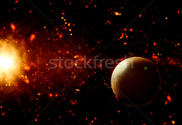 3D space background with fictional planets Stock photo © kjpargeter