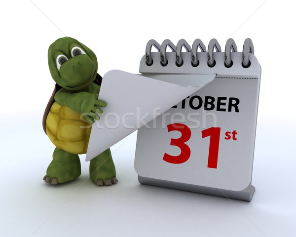 Tortuga calendario 3d océano Shell diario Foto stock © kjpargeter