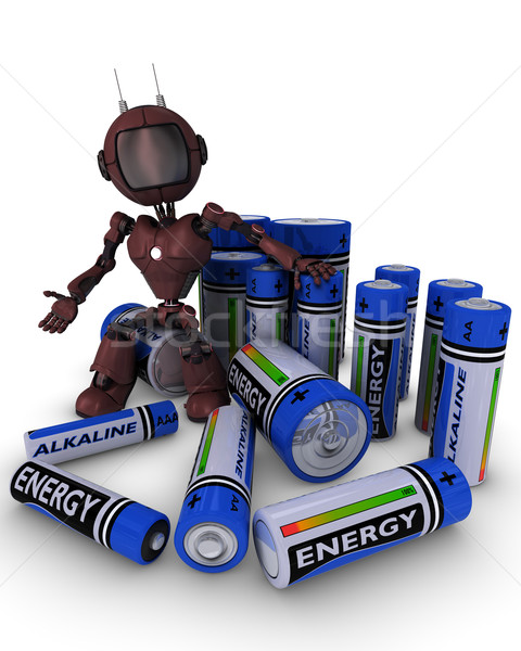 Android with batteries Stock photo © kjpargeter