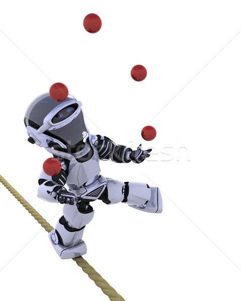 Robot hokkabazlık 3d render sıkı halat Stok fotoğraf © kjpargeter