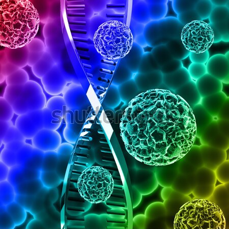 Abstract virus background with DNA strand Stock photo © kjpargeter